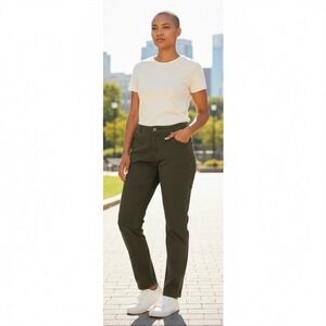 Ruby Rd Womens Olive Green Cargo Pants Size 6 Petite Utility Casual  Comfortable